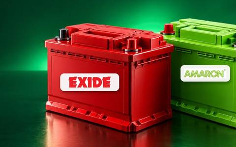 Car batteries in a Visakhapatnam battery shop